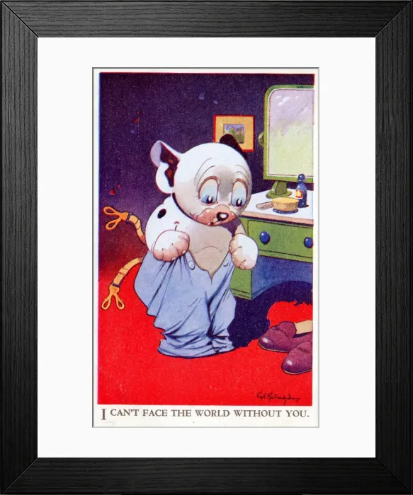 Framed Print : Bonzo - Postcard by George Studdy Framed Print : Bonzo - Postcard by George Studdy