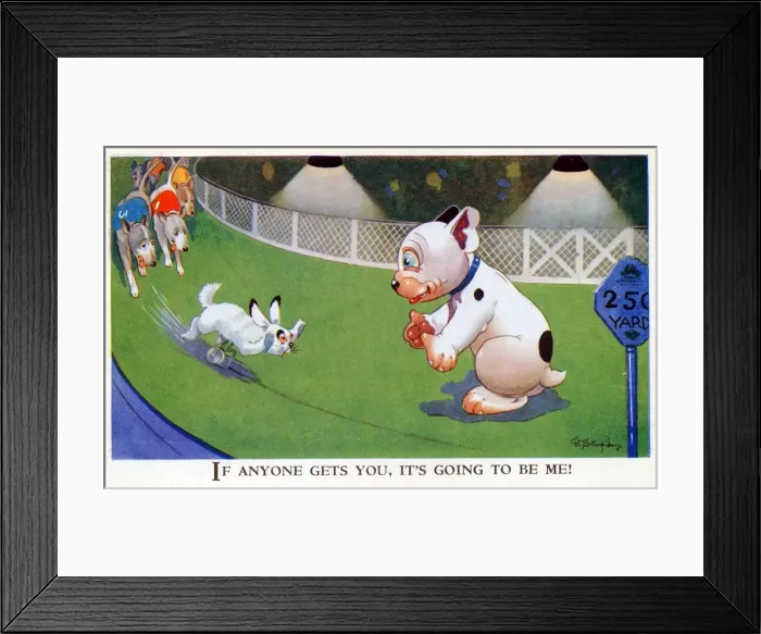 Framed Print : Bonzo - Postcard by George Studdy Framed Print : Bonzo - Postcard by George Studdy