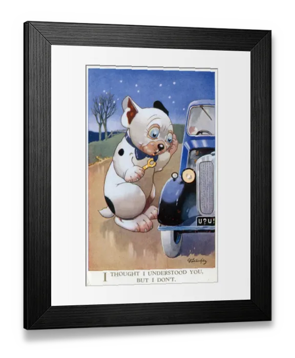 Framed Print : Bonzo - Postcard by George Studdy Framed Print : Bonzo - Postcard by George Studdy