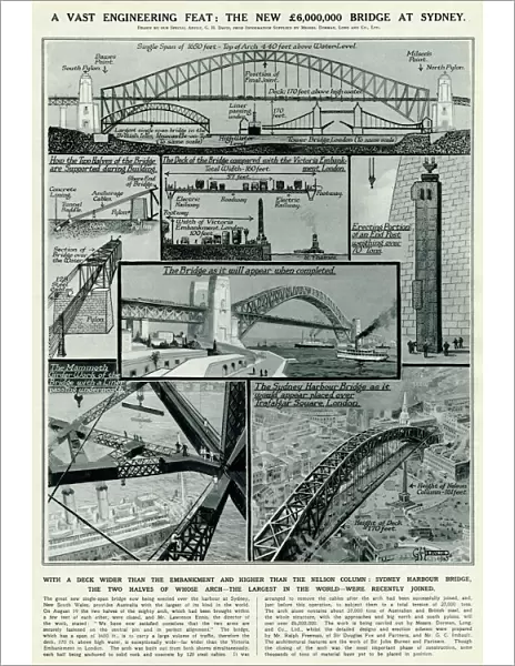 Building of Sydney Harbour Bridge by G. H. Davis