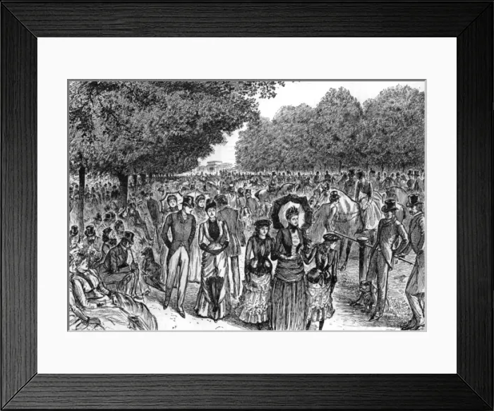 Framed Print : Society in Hyde Park during the London Season, 1886 Framed Print : Society in Hyde Park during the London Season, 1886