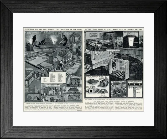 Framed Print : Protection of the home from air raids by G. H. Davis Framed Print : Protection of the home from air raids by G. H. Davis