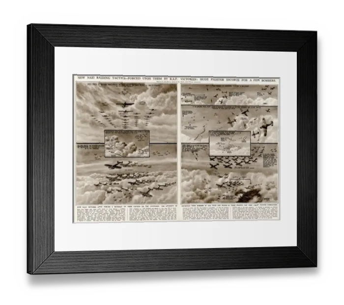 Framed Print : New German air raid tactics by G. H. Davis Framed Print : New German air raid tactics by G. H. Davis