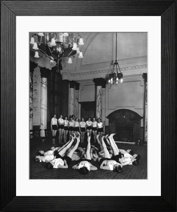 Framed Print : Exercise class at Ministry of Health, 1938 Framed Print : Exercise class at Ministry of Health, 1938