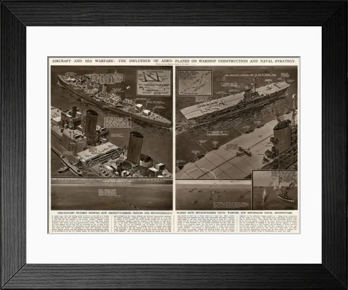Framed Print : Aeroplanes and warship construction by G. H. Davis Framed Print : Aeroplanes and warship construction by G. H. Davis