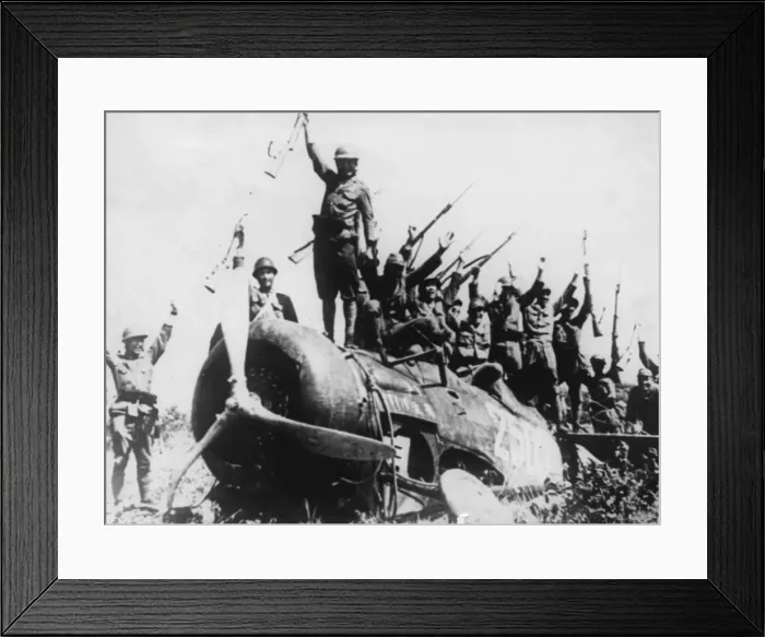 Framed Print : Chinese fighter plane shot down Framed Print : Chinese fighter plane shot down