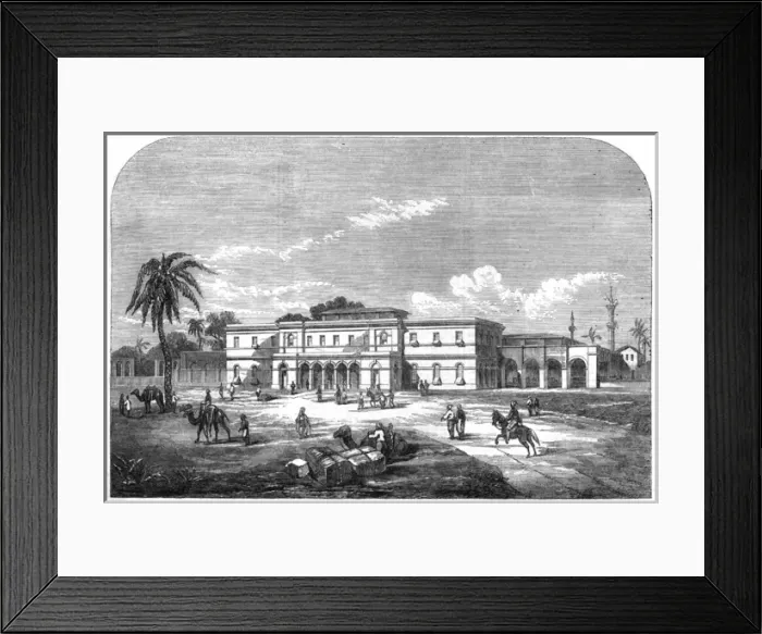 Framed Print : The Egyptian railway terminus at Alexandria, 1858 Framed Print : The Egyptian railway terminus at Alexandria, 1858