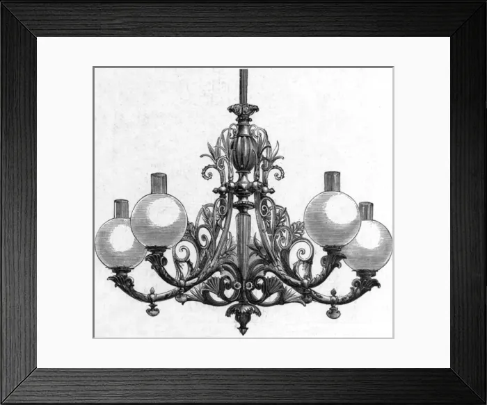 Framed Print : Elster Gas lit chandelier Framed Print : Elster Gas lit chandelier