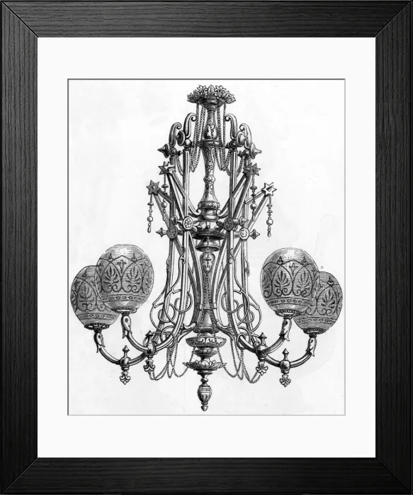 Framed Print : Messenger Gas lit chandelier Framed Print : Messenger Gas lit chandelier