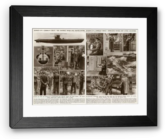 Framed Print : Details of a German U-boat by G. H. Davis Framed Print : Details of a German U-boat by G. H. Davis