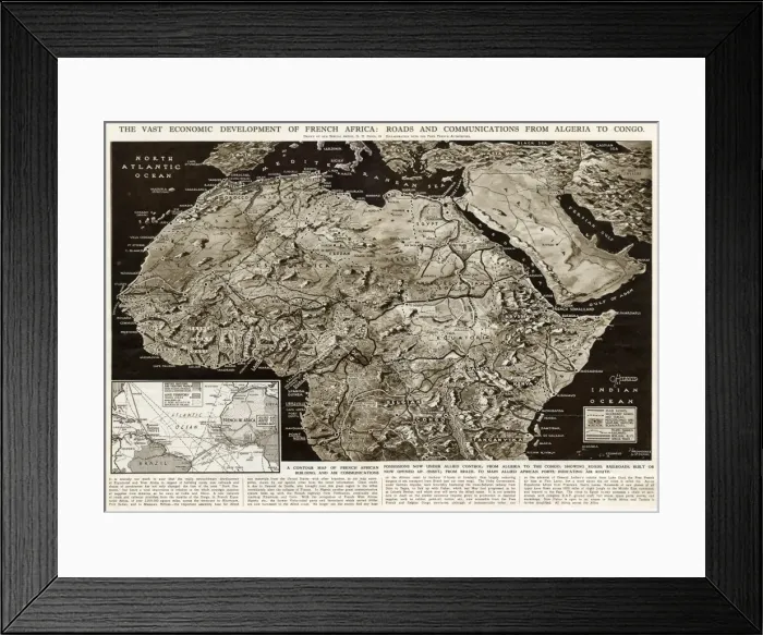 Framed Print : Development of French Africa by G. H. Davis Framed Print : Development of French Africa by G. H. Davis