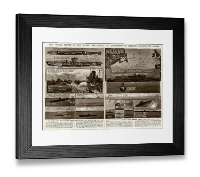 Framed Print : Menace of the U-boat by G. H. Davis Framed Print : Menace of the U-boat by G. H. Davis