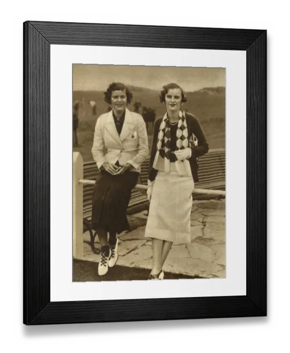 Framed Print : Mrs Wrenn Dupont & Mrs Charles Sweeny at Le Touquet Framed Print : Mrs Wrenn Dupont & Mrs Charles Sweeny at Le Touquet