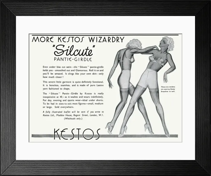 Framed Print : Advert for Kestos lingerie 1935 Framed Print : Advert for Kestos lingerie 1935