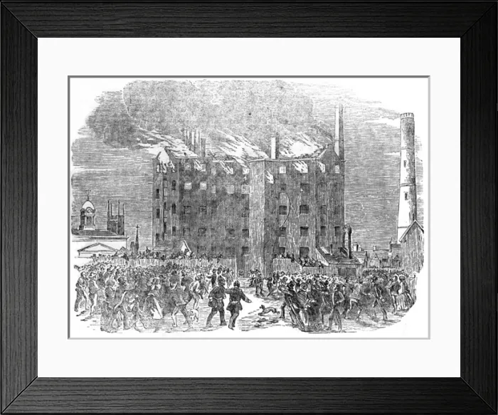 Framed Print : Fire at Derby silk mill Framed Print : Fire at Derby silk mill