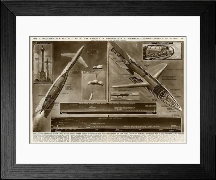 Framed Print : Europe to America in 45 minutes by G. H. Davis Framed Print : Europe to America in 45 minutes by G. H. Davis