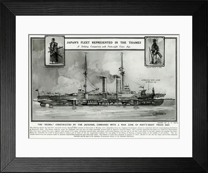 Framed Print : Japans fleet in the Thames by G. H. Davis Framed Print : Japans fleet in the Thames by G. H. Davis