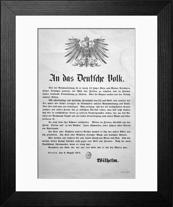 Framed Print : Address from Kaiser Wilhelm II to the German people, WW1 Framed Print : Address from Kaiser Wilhelm II to the German people, WW1