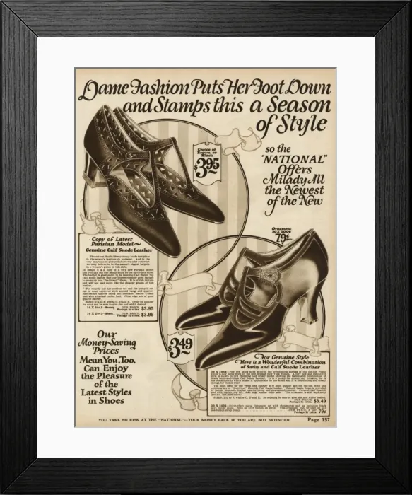 Framed Print : Womens shoes 1924 Framed Print : Womens shoes 1924