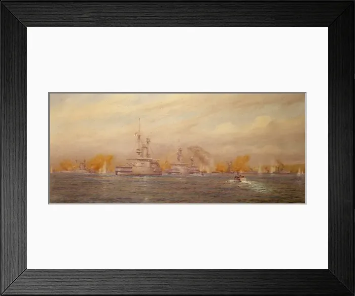Framed Print : British ships in action, Dardanelles, Turkey, WW1 Framed Print : British ships in action, Dardanelles, Turkey, WW1