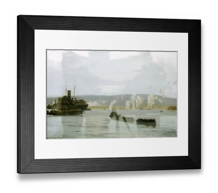 Framed Print : Allied ships in action in the Dardanelles, Turkey, WW1 Framed Print : Allied ships in action in the Dardanelles, Turkey, WW1