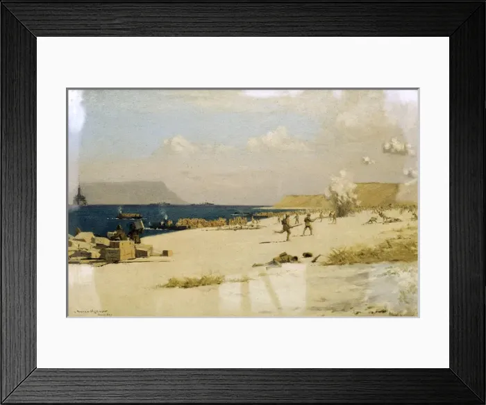 Framed Print : Allied landing in the Dardanelles, Turkey, WW1 Framed Print : Allied landing in the Dardanelles, Turkey, WW1