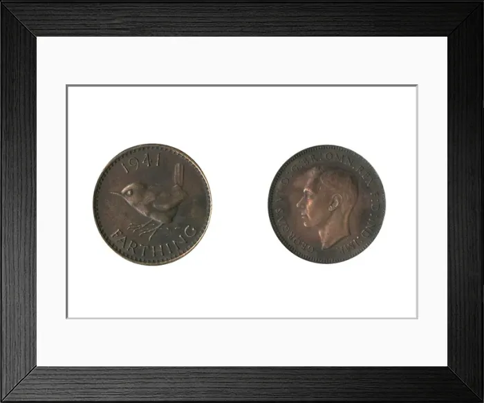 Framed Print : British coin, George VI farthing Framed Print : British coin, George VI farthing