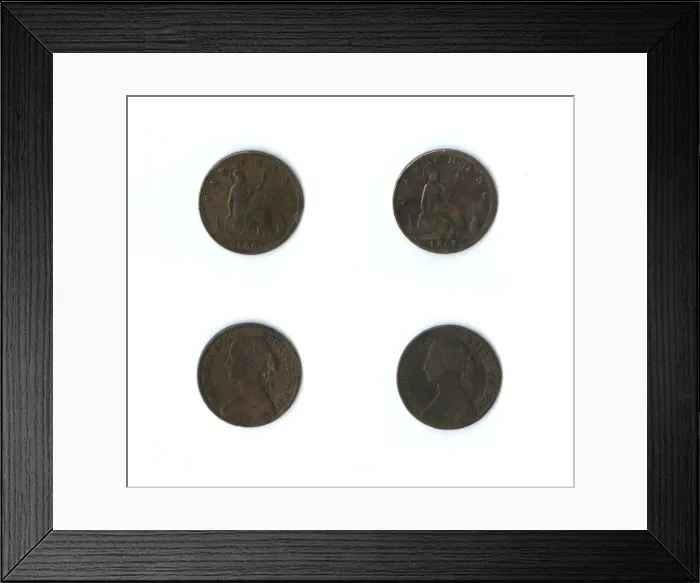 Framed Print : British coins, two Queen Victoria farthings Framed Print : British coins, two Queen Victoria farthings