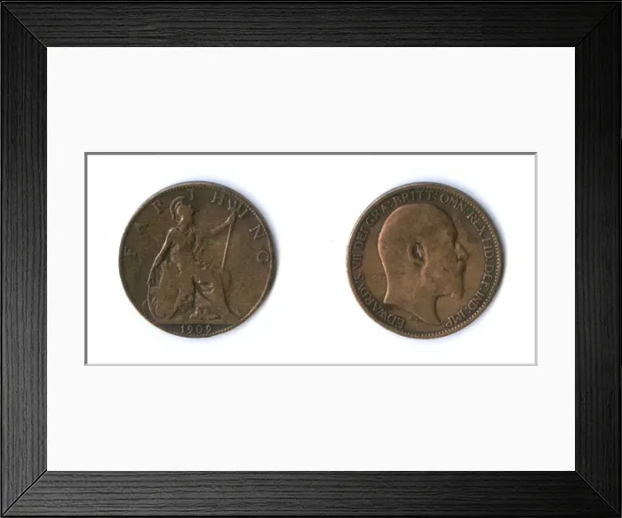 Framed Print : British coin, Edward VII farthing Framed Print : British coin, Edward VII farthing