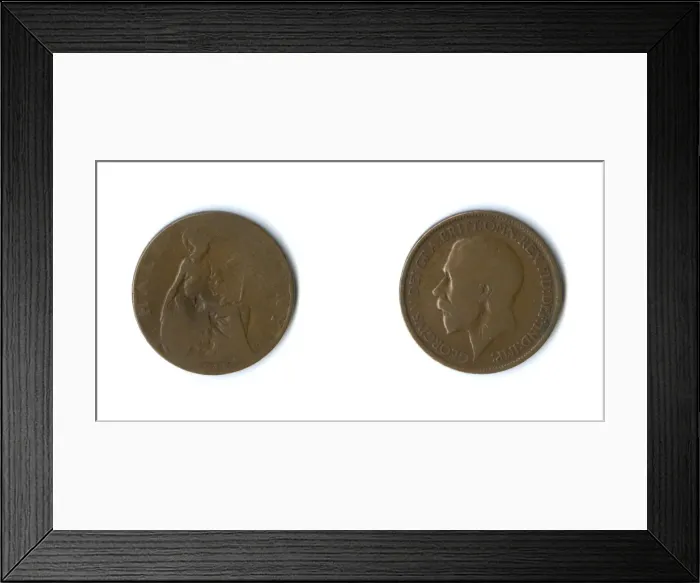 Framed Print : British coin, George V halfpenny Framed Print : British coin, George V halfpenny
