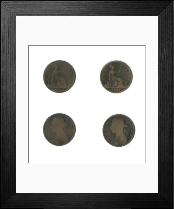 Framed Print : British coins, two Queen Victoria pennies Framed Print : British coins, two Queen Victoria pennies