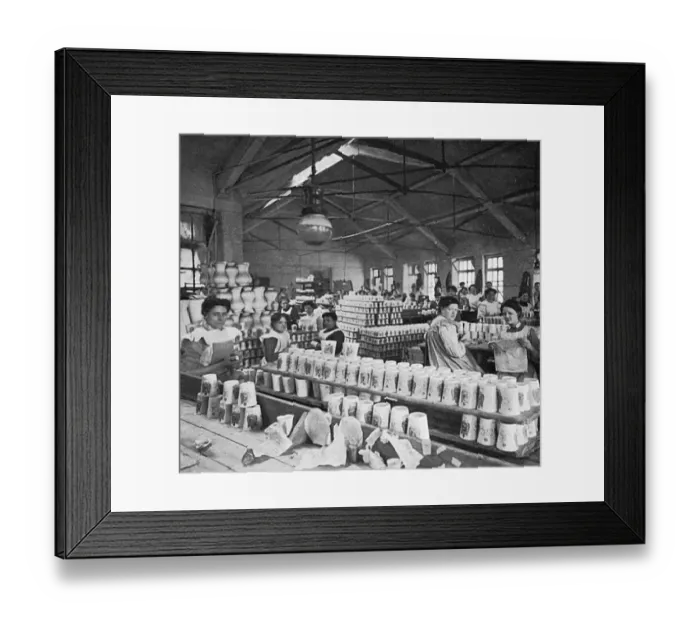 Framed Print : Decorating Coronation beakers, 1911 Framed Print : Decorating Coronation beakers, 1911