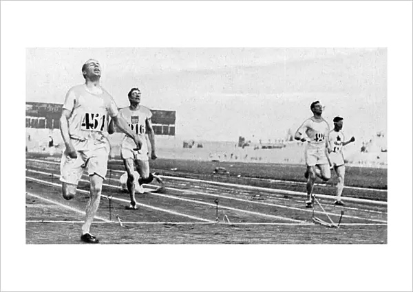Olympic 400m race finish 1924, Eric Liddell