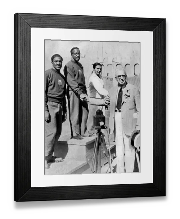 Framed Print : American sprinters on the podium, 1932 Olympics Framed Print : American sprinters on the podium, 1932 Olympics