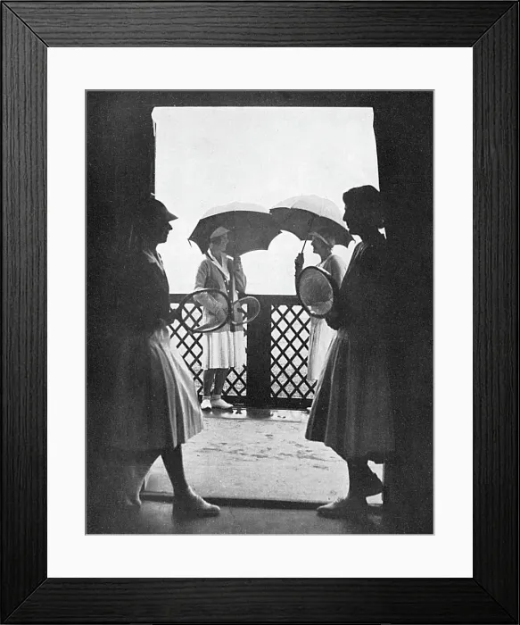 Framed Print : A shower during a tennis match, 1932 Framed Print : A shower during a tennis match, 1932