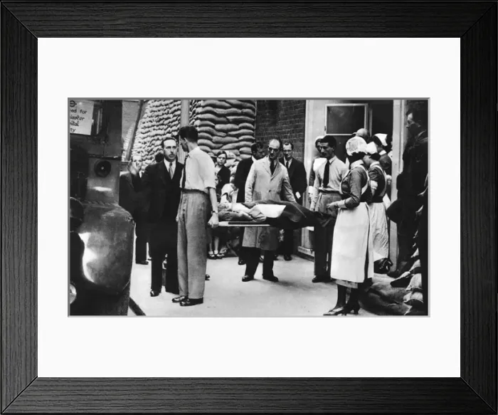 Framed Print : Evacuating hospital patients in World War Two Framed Print : Evacuating hospital patients in World War Two