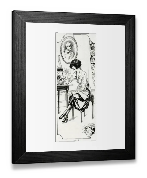 Framed Print : Receiving a letter 1919 Framed Print : Receiving a letter 1919