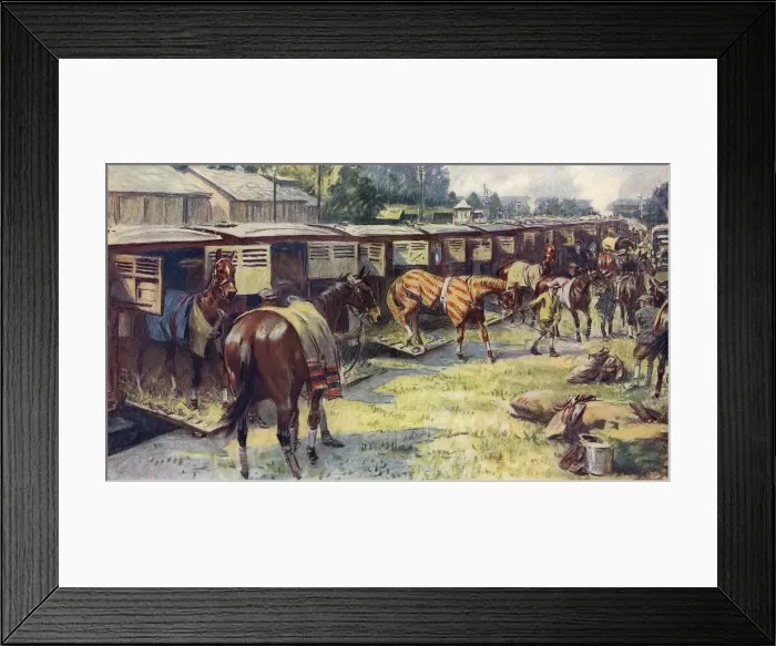 Framed Print : Detraining horses at Ascot Framed Print : Detraining horses at Ascot
