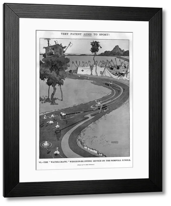 Framed Print : The Water Crawl Widgeon by Heath Robinson Framed Print : The Water Crawl Widgeon by Heath Robinson