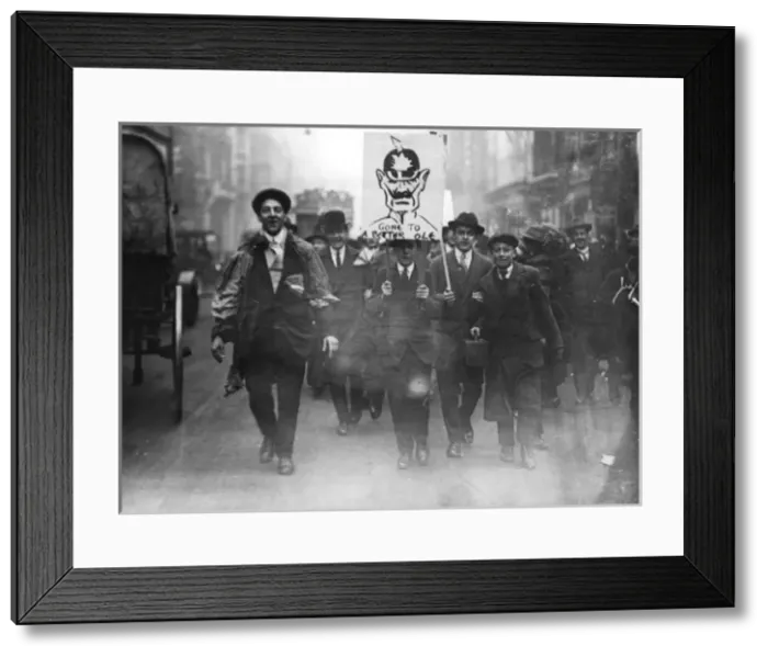 Framed Print : Armistice Day scene with Kaiser Wilhelm II cartoon Framed Print : Armistice Day scene with Kaiser Wilhelm II cartoon
