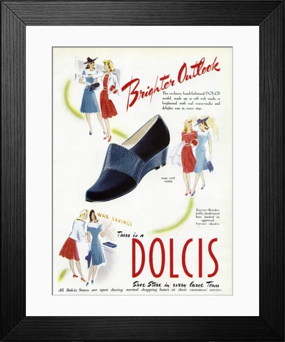 Framed Print : Advert for Dolcis shoes 1944 Framed Print : Advert for Dolcis shoes 1944