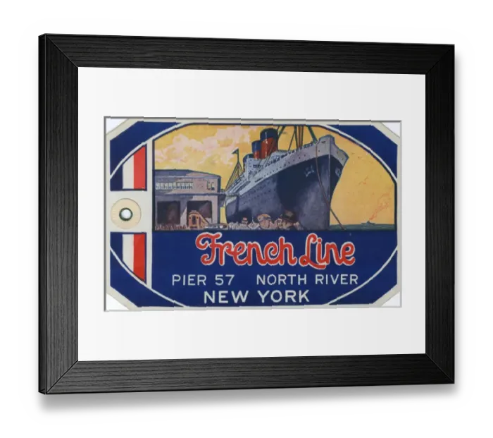 Framed Print : A baggage tag for a French line Ocean Liner Framed Print : A baggage tag for a French line Ocean Liner