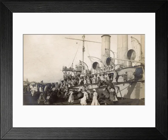 Framed Print : American warship at St Thomas Coaling Station Framed Print : American warship at St Thomas Coaling Station