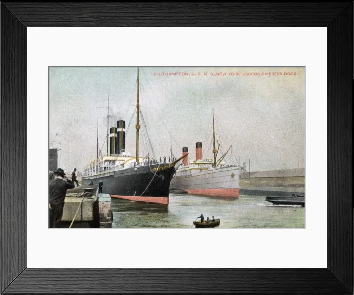 Framed Print : Southampton, USMS New York Leaving Empress Dock Framed Print : Southampton, USMS New York Leaving Empress Dock
