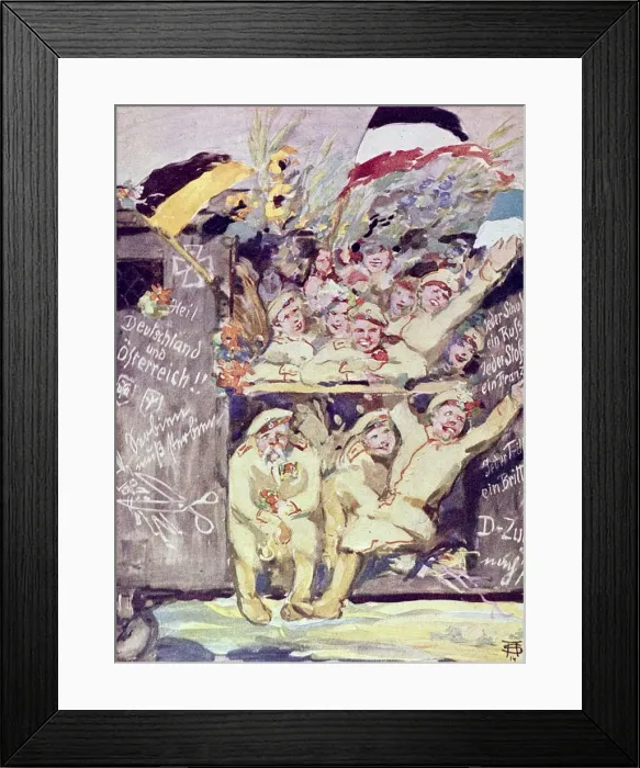 Framed Print : German and Austrian troops setting off for WW1 Framed Print : German and Austrian troops setting off for WW1