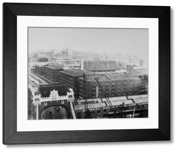 Framed Print : The view of St Katherines Dock in the 1950s Framed Print : The view of St Katherines Dock in the 1950s