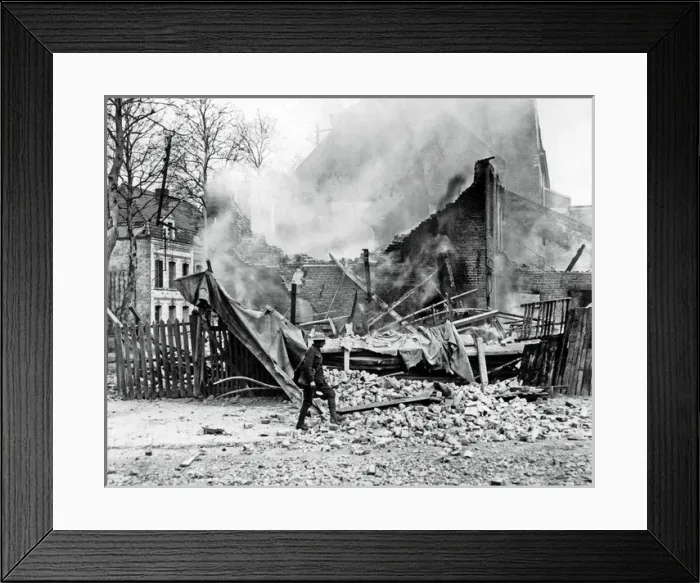 Framed Print : Effect of high explosive shell, Western Front, WW1 Framed Print : Effect of high explosive shell, Western Front, WW1