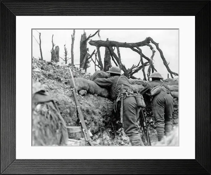Framed Print : Two British soldiers in trench, Western Front, WW1 Framed Print : Two British soldiers in trench, Western Front, WW1