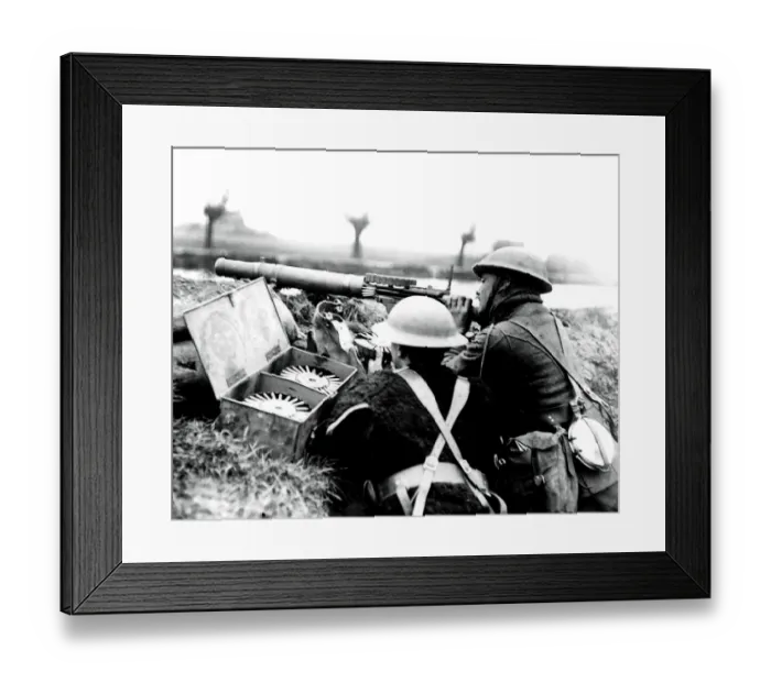 Framed Print : British machine gunners on guard, WW1 Framed Print : British machine gunners on guard, WW1