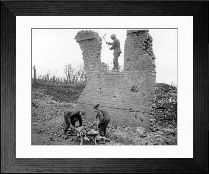Framed Print : British soldiers at work, Western Front, France, WW1 Framed Print : British soldiers at work, Western Front, France, WW1